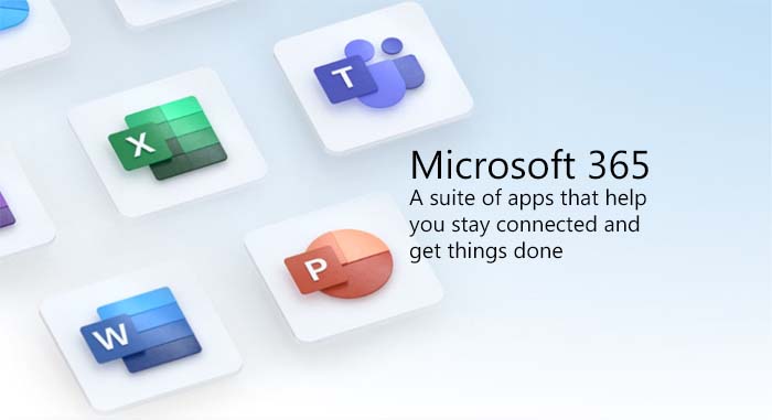Microsoft 365 Suite of Apps logos