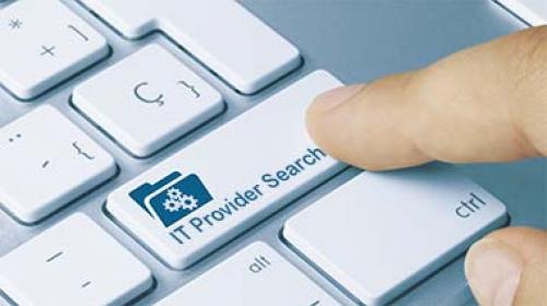 Finger on keyboard pushing the IT Provider Search button
