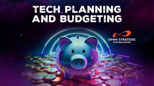 Piggy Bank with "Tech Planning and Budgeting" title overtop